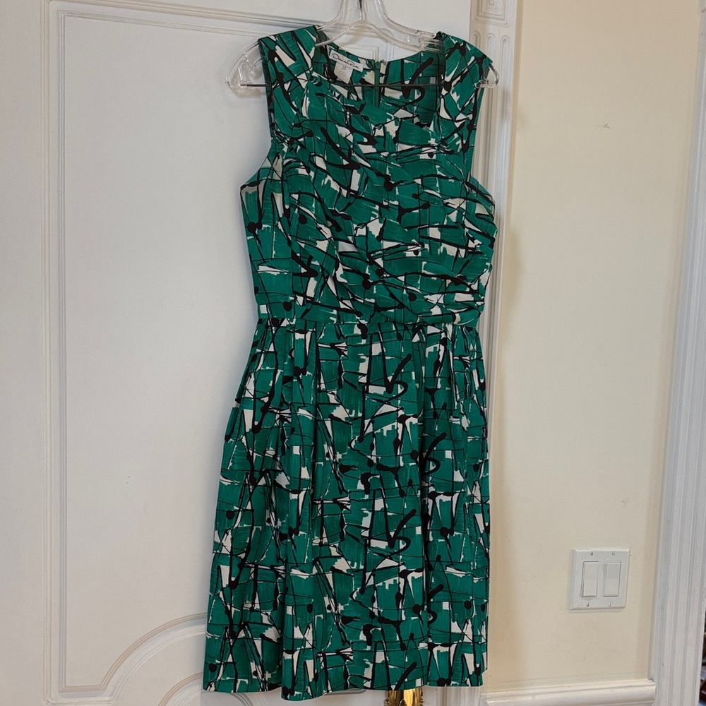 Green Patterned Sleeveless Dress